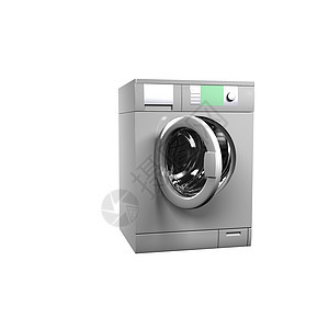 白色 - 3d 上孤立的洗涤机图片