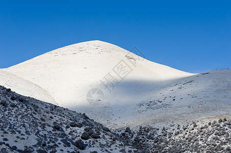 美国蒙大拿州麦迪逊县冬季高山和蓝天空图片