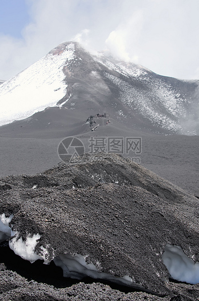 埃特纳火山风景场地全景土地石头天空乡村场景陨石岩石图片