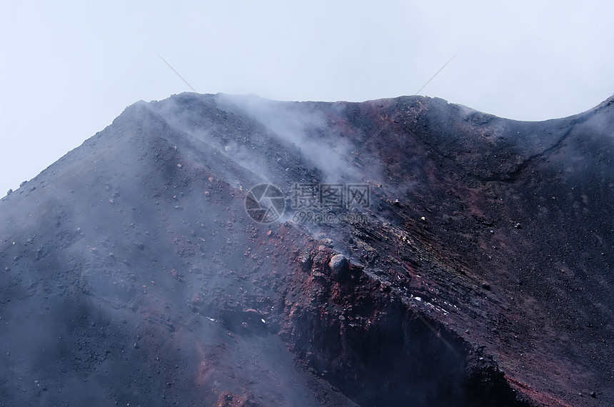 埃特纳火山全景石头场地场景岩石陨石乡村旅行风景天空图片