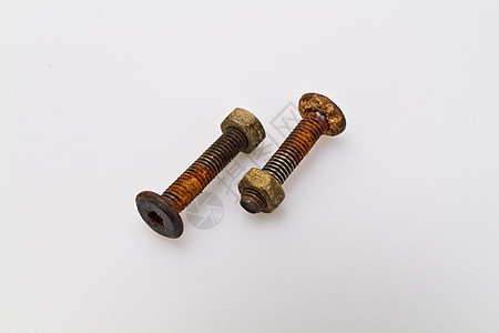 鲁斯蒂博尔特和努特白色紧缩工业坚果螺纹技术床单工作金属螺栓图片