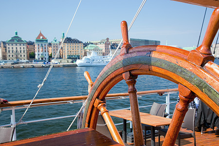 瑞典斯德哥尔摩船舵和对船舶的看法建筑景观建筑学旅游全景天空城市旅行港口车轮图片