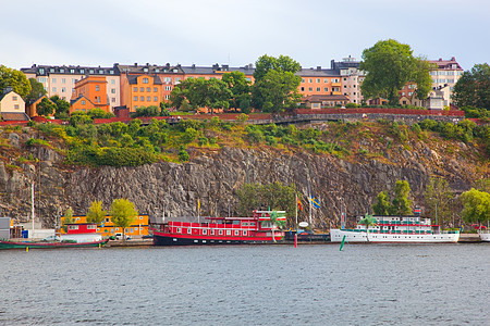 斯德哥尔摩 瑞典在欧洲的瑞典 海滨观点港口天空建筑全景建筑学旅行旅游首都城市建筑物图片