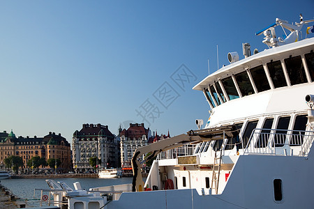斯德哥尔摩 欧洲的瑞典 船舶和建筑港口景观旅游天空旅行城市建筑学首都全景建筑物图片