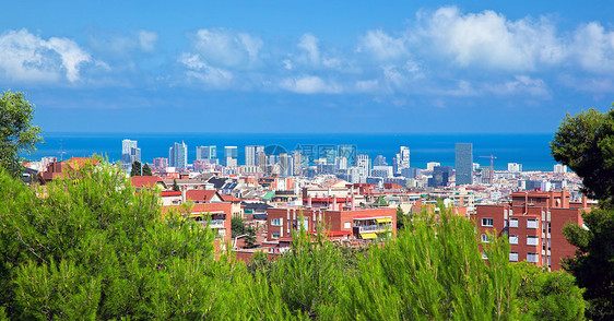 西班牙巴塞罗那市下城全景图片