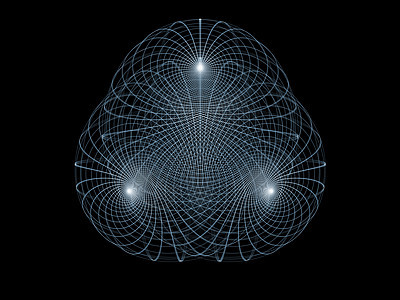 网格世界径向拓扑几何学科学墙纸蓝色插图图片
