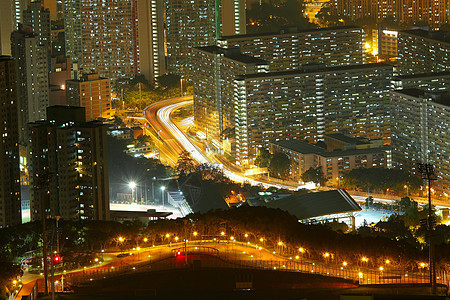 城市之夜的空中景象地标珍珠交通景观商业高楼蓝色眼睛中心城市图片