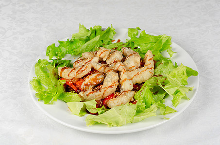 烧烤的肉饮食壁球鱼片海鲜茄子食物营养美食午餐尾巴图片