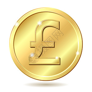 印有英镑符号的金金币圆圈投资市场交易金融货币宏观银行金属财富设计图片