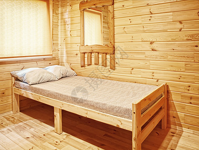 卧室窗户摆设软垫枕头住宅家具床垫地面镜子长椅图片