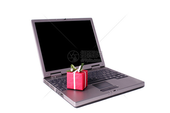 网上购物全世界礼物互联网店铺电脑惊喜笔记本奖金白色展示图片