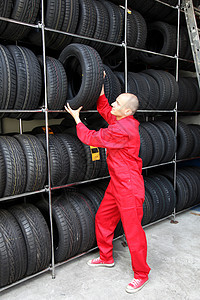 机械工轮胎机械师员工轮辋店铺车库服务机械保养修理工图片