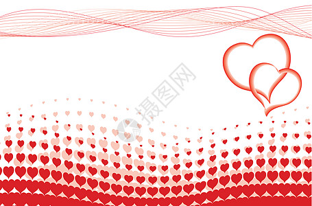 向量中valentines心脏半硝酸海浪波浪状庆祝红色图片