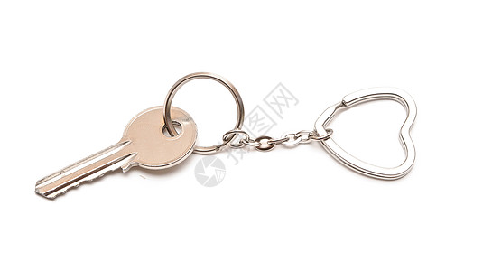 将钥匙作为心用钥匙链热带戒指吊坠魅力圆形饰品白色铁路金属图片
