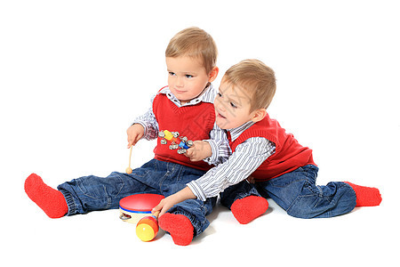 双胞胎兄弟姐妹孩子们音乐孩子兄弟童年婴儿乐器小男孩儿童图片