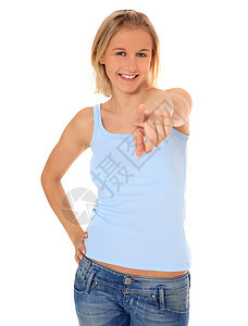 选择手指女士动力女性手势微笑女孩图片