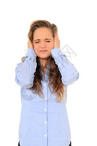 细小女孩白色压力响度女性青少年偏头痛女士青年无知图片