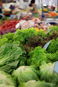 市场摊间选择性食物焦点饮食沙拉摊位蔬菜背景图片