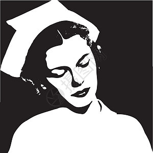 护士画像黑白反光图片