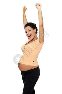 怀孕妇女满怀欢乐而出图片