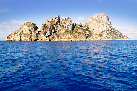 Es Vedra岛和Vedranell岛蓝海旅游天堂旅行海洋石头波浪胰岛蓝色海滩观光图片