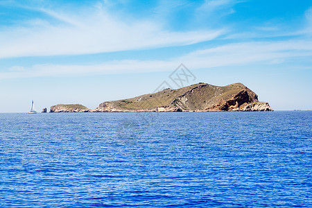 地中海蓝色的伊比萨埃斯帕托岛图片