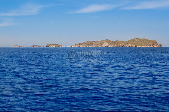 伊比萨埃斯帕托岛和布莱德群岛海滩海岸天空派对旅游天堂晴天小岛旅行观光图片