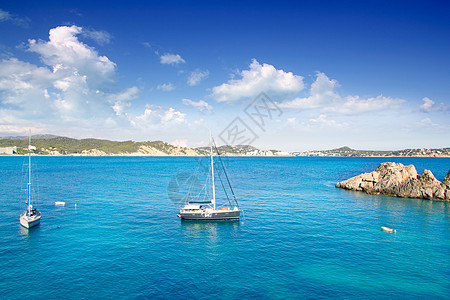 地中海马洛卡岛的血管游艇支撑海岸建筑物巡航热带场景码头蓝色图片