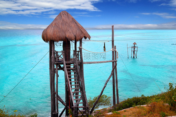 加勒比海平面松绿石海滑索情调阳伞乐趣高度异国压缩娱乐旅行通体图片