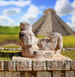 墨西哥 尤卡坦Yucatan数字建筑雕像脚步建筑学纪念碑旅行宗教石头古董图片