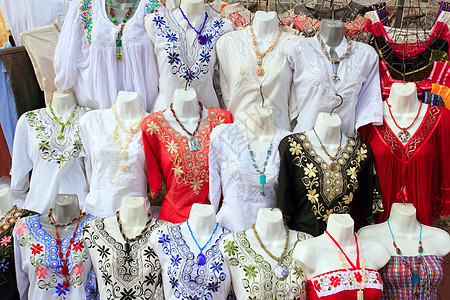 墨西哥玛雅人服装刺绣店图片