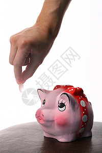 信用信贷金融现金财富制品小猪储蓄花费银行手指概念图片