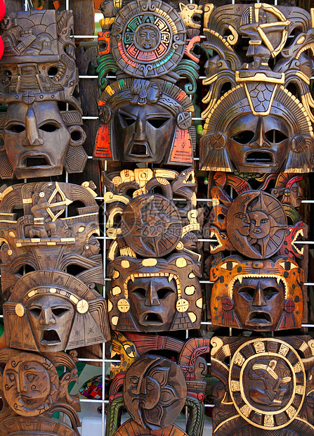木制印度面罩手工艺品雕塑男人雕刻市场工艺木头部落历史艺术宗教图片