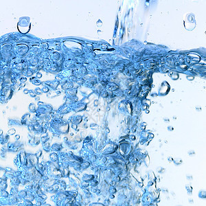 水泡淡水沸腾蓝色气泡波纹飞溅液体运动白色药品图片