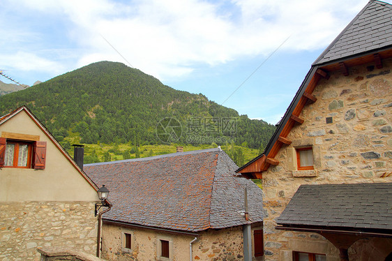 Huesca村乌埃斯卡住宅建筑旅游乡村建筑学石头旅行房子街道财产图片