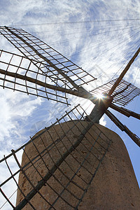 西班牙风力制造厂 风力生产厂蓝色历史性游客天堂天空建筑活力地标旅游农村图片