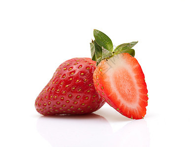 草莓食物红色甜点宏观水果活力果实叶子养分果味图片