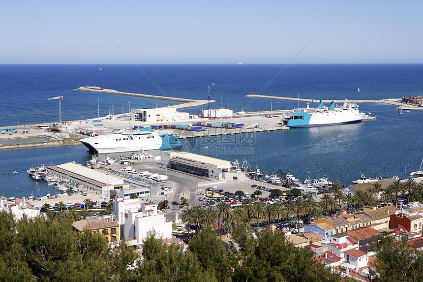 德尼亚阿利坎特 西班牙高端码头蓝色旅行假期海岸线海洋支撑旅游天空场景全景图片