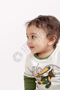 印地安婴儿笑衬衫孩子白色男生青年眼睛情感微笑生活童年图片