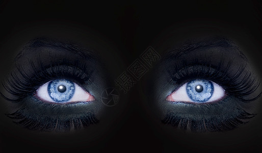 蓝眼睛 深黑的双眼 脸色变黑的黑豹女人图片