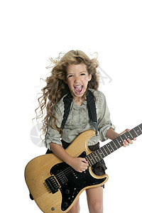 金发女孩弹吉他图片