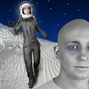 宇航员时装服装站女性太空服头盔男性科幻皮肤行星队长蓝色女孩探险家女太空人女士图片