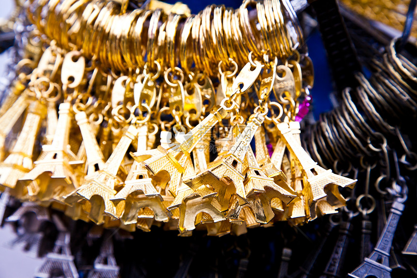 巴黎纪念品假期纪念历史性金属金子饰品游客地标塑像玩具图片