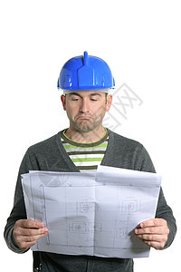 白色的蓝色硬帽子工头人肖像职业技术员衬衫安全建造建筑学检查员导师领班经理图片
