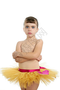 Ballerina 小女孩肖像 在演播室上戏服女孩喜悦乐趣短裙演员手势童年姿势女性图片