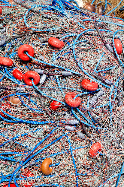 渔网和浮标纺织品编织细绳安全绳索宏观细胞塑料钓鱼织物图片