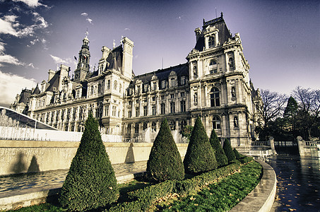 12月的巴黎建筑中心生活办公室场景旅行工作玻璃防御装饰窗户图片