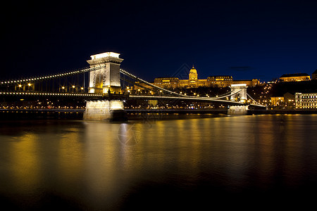 布达佩斯晚上 匈牙利多瑙河桥城堡旅游假期城市旅行图片
