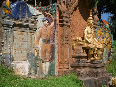 金边柬埔寨泰国纪念馆国王条约高棉语雕塑雕像图片
