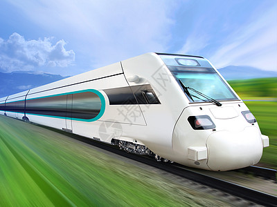 高架铁路铁路上超级精简列车火车运输速度高科技磁悬浮高架航程路线引擎电车背景
